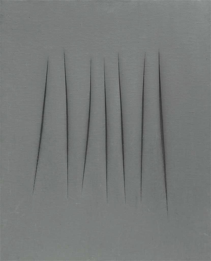 Lucio Fontana - Spatial Concept, Waiting, 1962. Water-based paint on canvas.